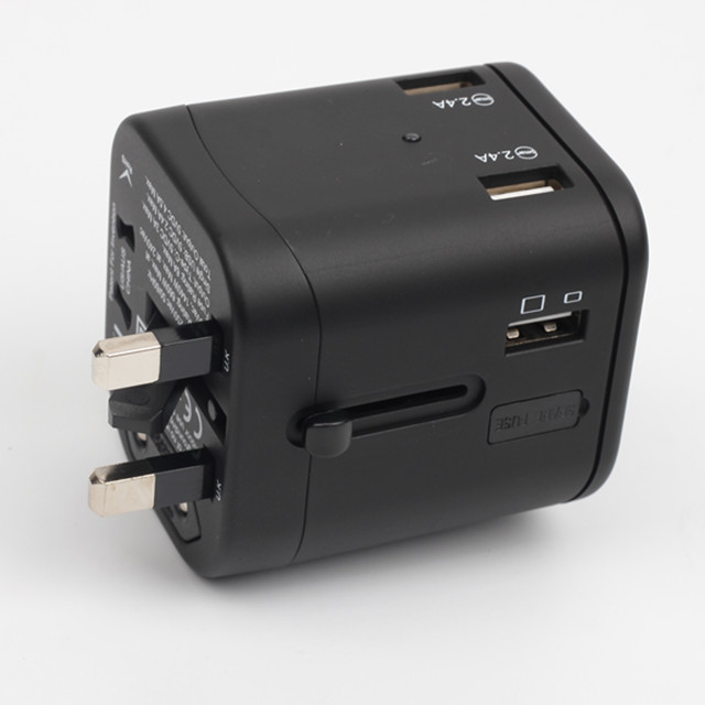 Travelsky 2 flat pins adapter plug 13605-4 多插头插座 4500mA 全球壁式 USB 充电器 3