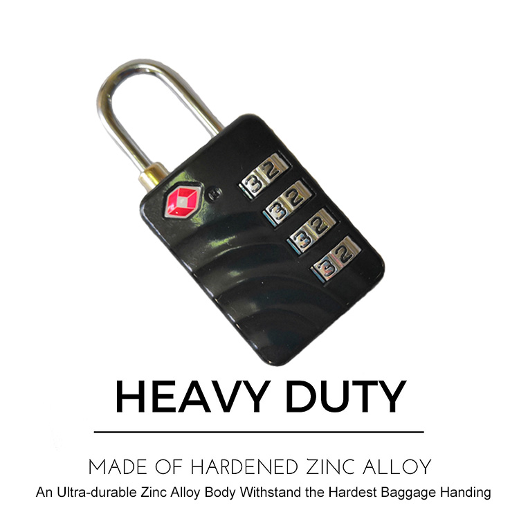 TSA approved 4 digit combination lock-3 TSA 批准的 4 位密码锁 - 3