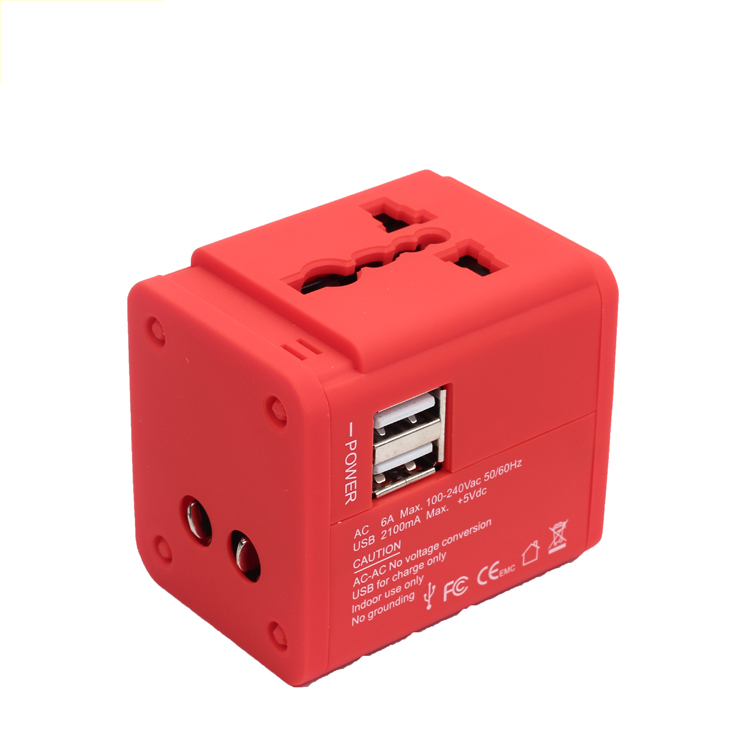 Travelsky 2 flat pins adapter plug 13605-4 AU 美国英国欧盟世界多国旅行适配器带 USB 充电器 - 4
